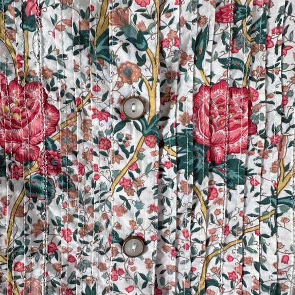 Charter Club Pink Floral Rose Shirt Sz 6 Cotton Button-Up Preppy Coastal Grandma - Picture 3 of 7